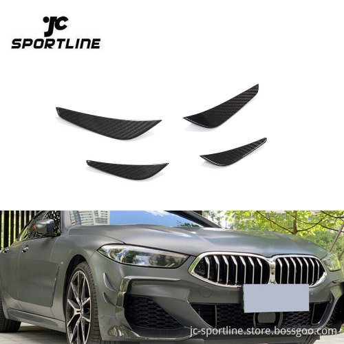 Dry Prepreg Carbon Fiber Front Bumper Fins Canards Aprons Splitter for BMW 8 Series M850i Msport 2019-2020